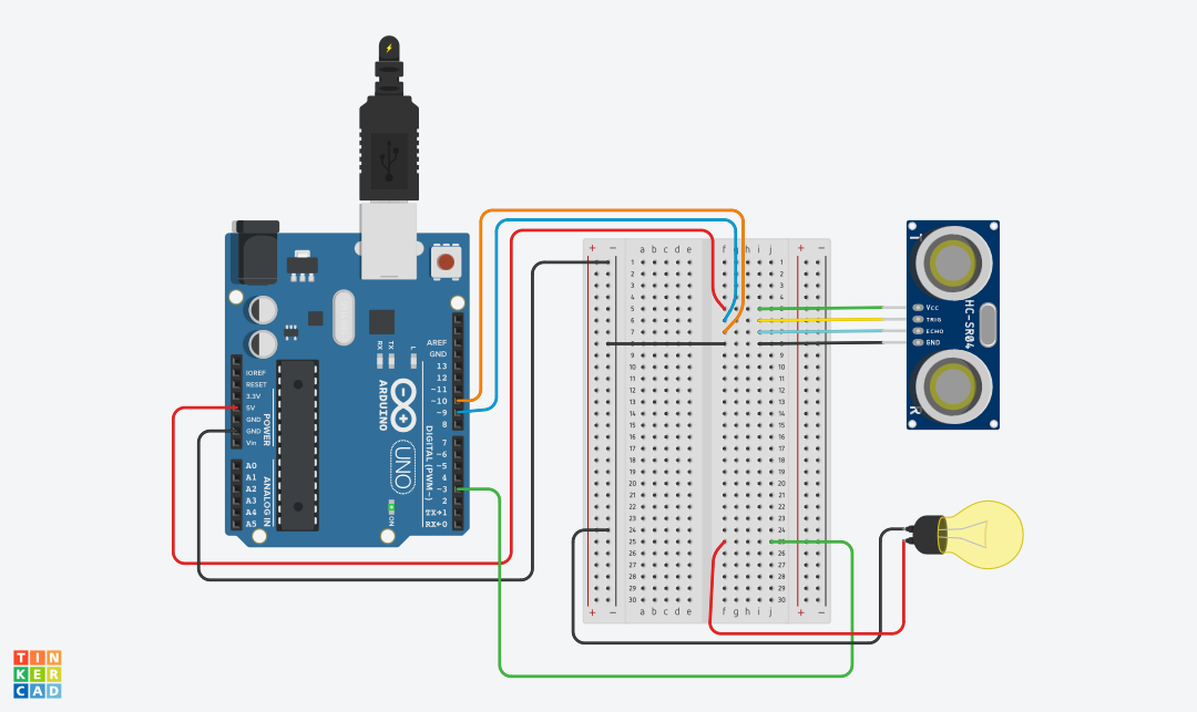 Distance Controlled LED Brightness with Arduino - Tinkercircuits.com