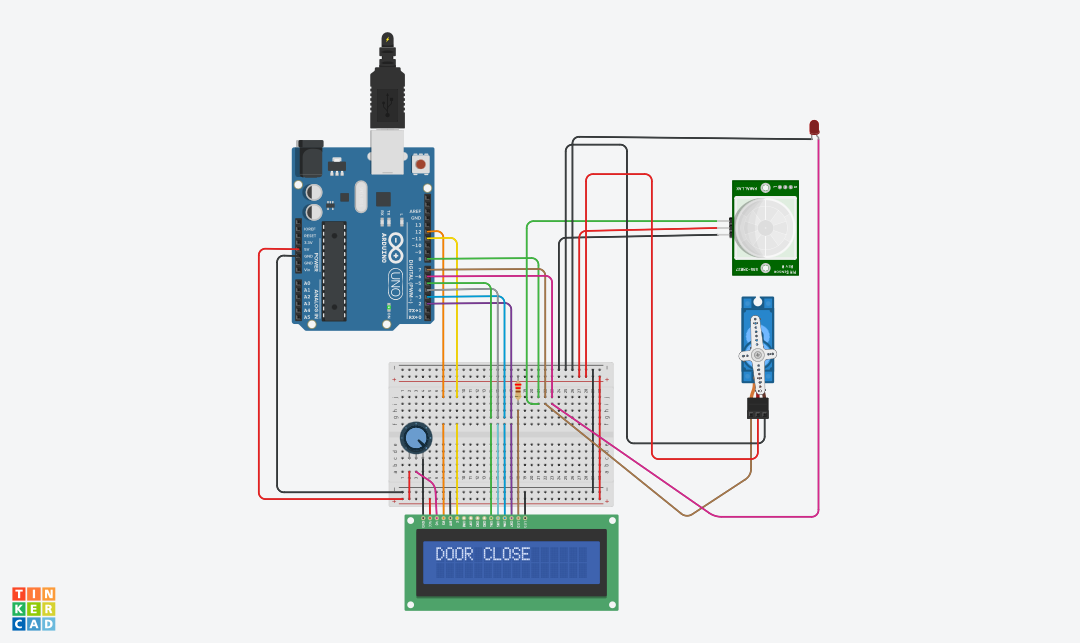 Automated Door Control System with LCD Feedback - Tinkercircuits.com