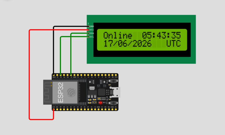 ESP32 WiFi Clock with LCD Display