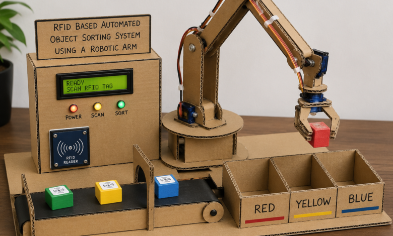 RFID Based Automated Object Sorting System Using a Robotic Arm