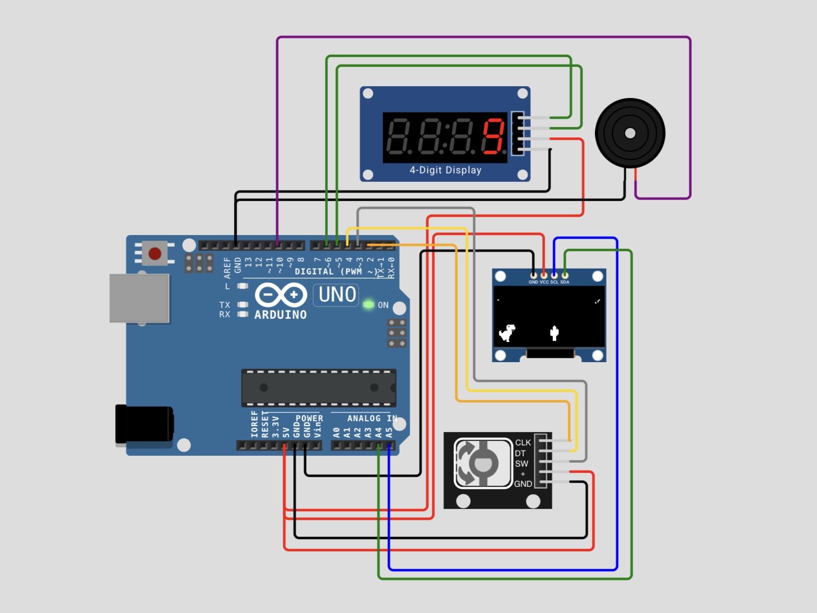 Arduino T-Rex Dinosaur Game with OLED Display