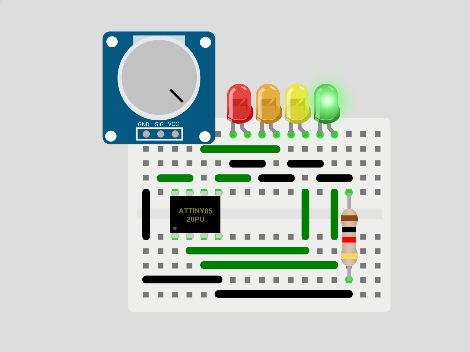 Battery Level Indicator with ATtiny85