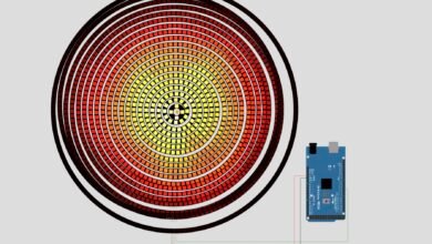 Fire Effect on a 1630-LED Circular Ring Display with Arduino Mega